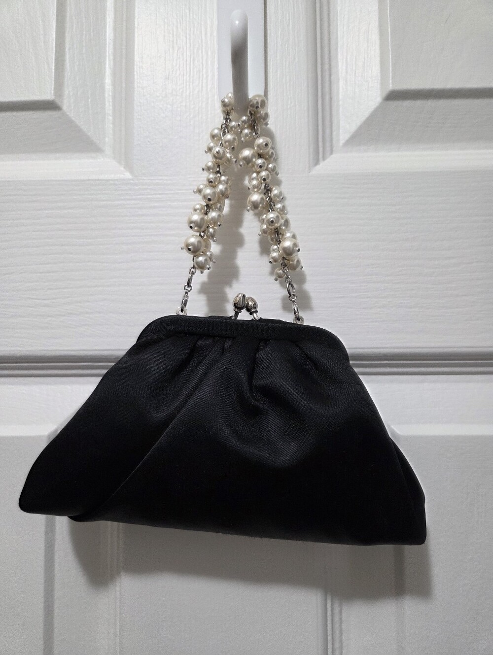 Valerie Stevens Black Satin Clutch